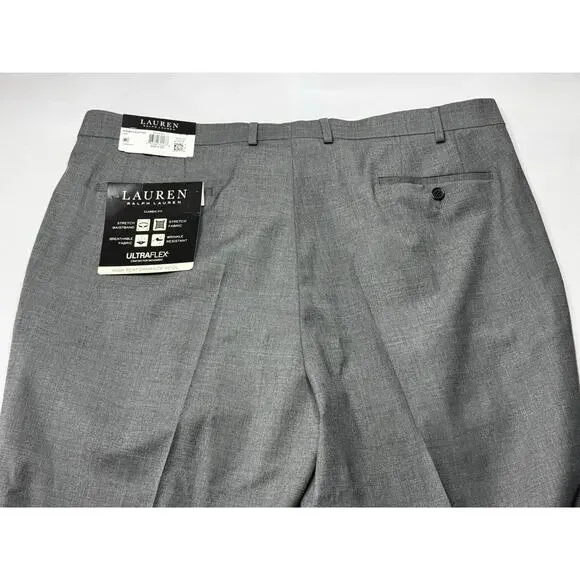 NWT Lauren Ralph Lauren Men's Classic Fit Wool Gray Dress Pants - Size 40x31.5 - Picture 3 of 9
